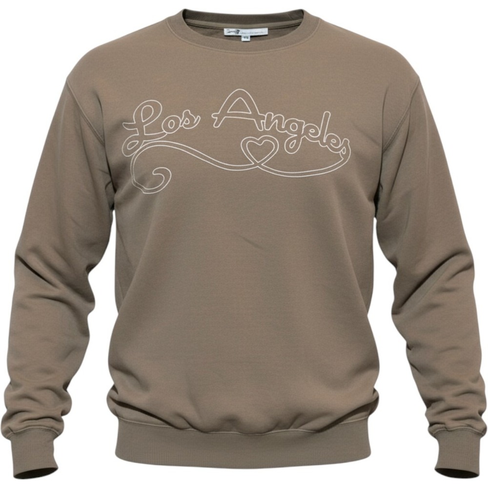 Seven7 Sweatshirt Womens Medium Brown Pink Los Angeles Graphic Pullover Relaxed